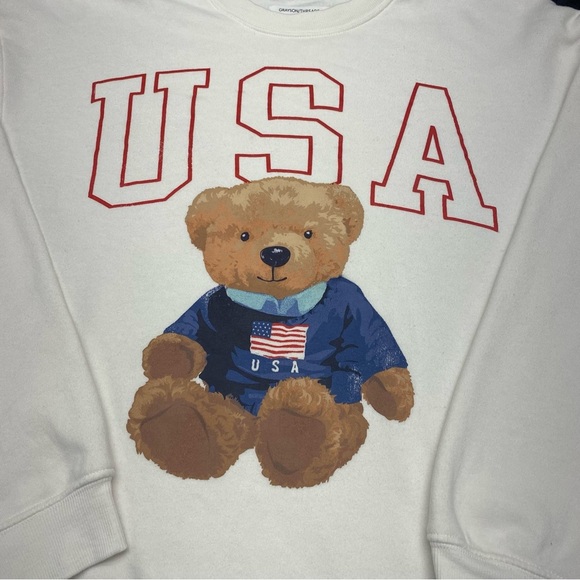 Grayson Threads White USA Sweatshirt W SM slight wear on the U SOFT COMFORT - Picture 3 of 10